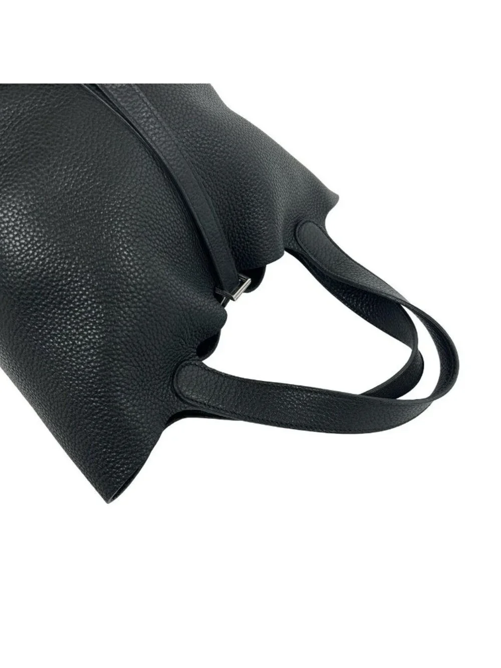Hermes Picotin Lock MM Taurillon Clemence Leather Tote Black